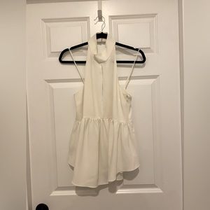 Elizabeth and James white peplum top size M